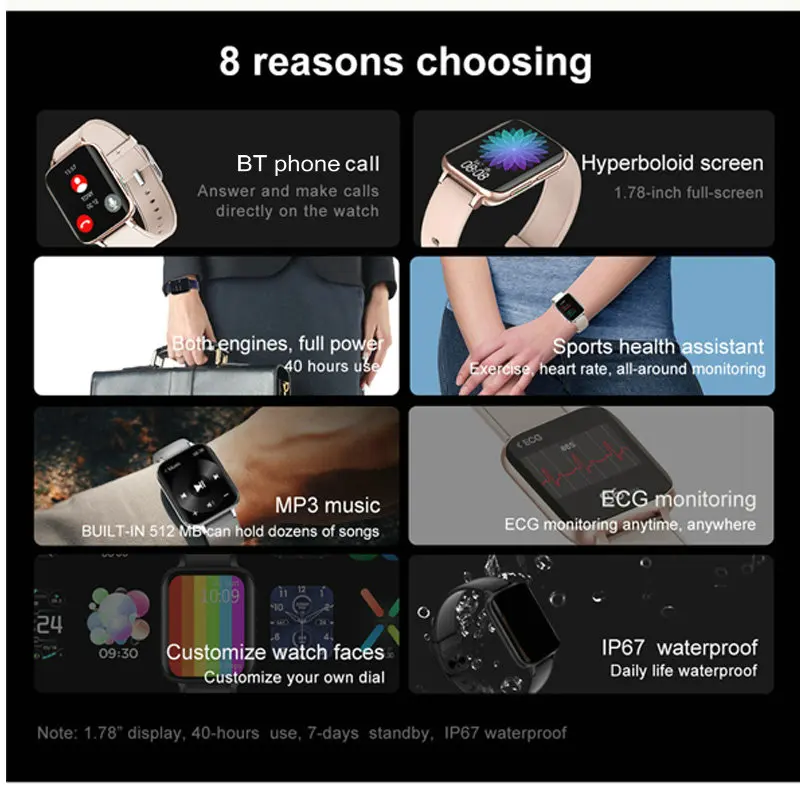1.78 colių DT93 Naujas Smart Watch Vyrų Telefonu EKG 420*485 Užsakymą Žiūrėti Veido, Širdies ritmo Fitness Tracker PK W46 FK88 Smartwatch