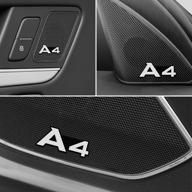 10vnt 3D aliuminio garsiakalbis stereo garsiakalbio ženklelis emblema Lipdukas Audi A4 b6 b7 b8 b9 b5 Reikmenys, Automobilių Stilius