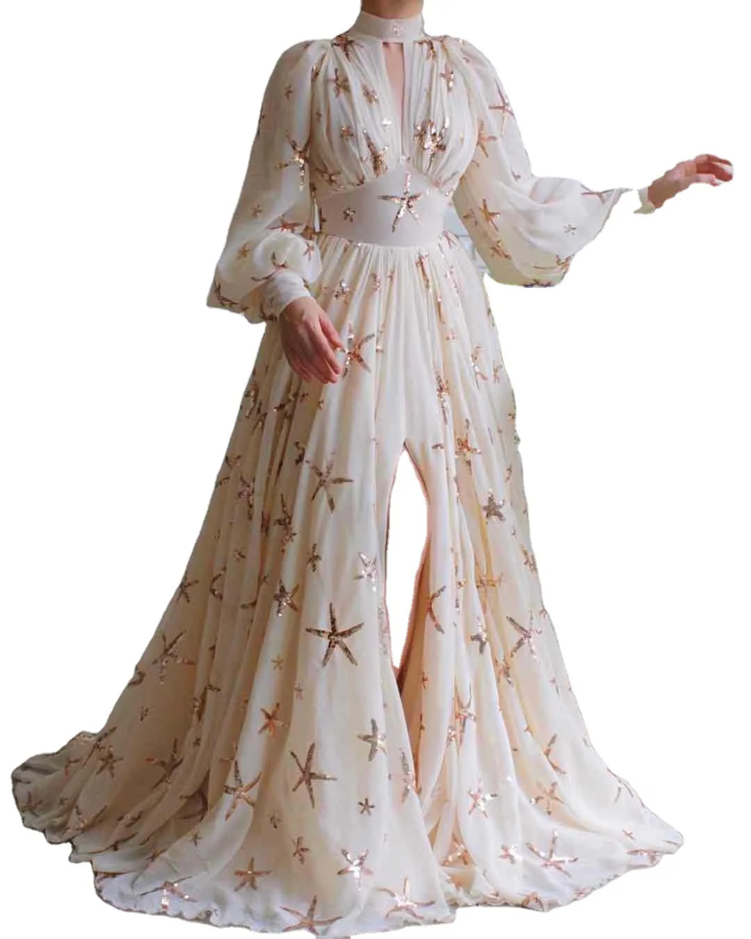 2021 Naujas Elegantiškas Moterys Šalis Šifono Suknelė Moterų Golfo Aukštos Ritininės Maxi Suknelė Seksualus Shinny Tiulio Pokylių Jauna Mergina Suknelė