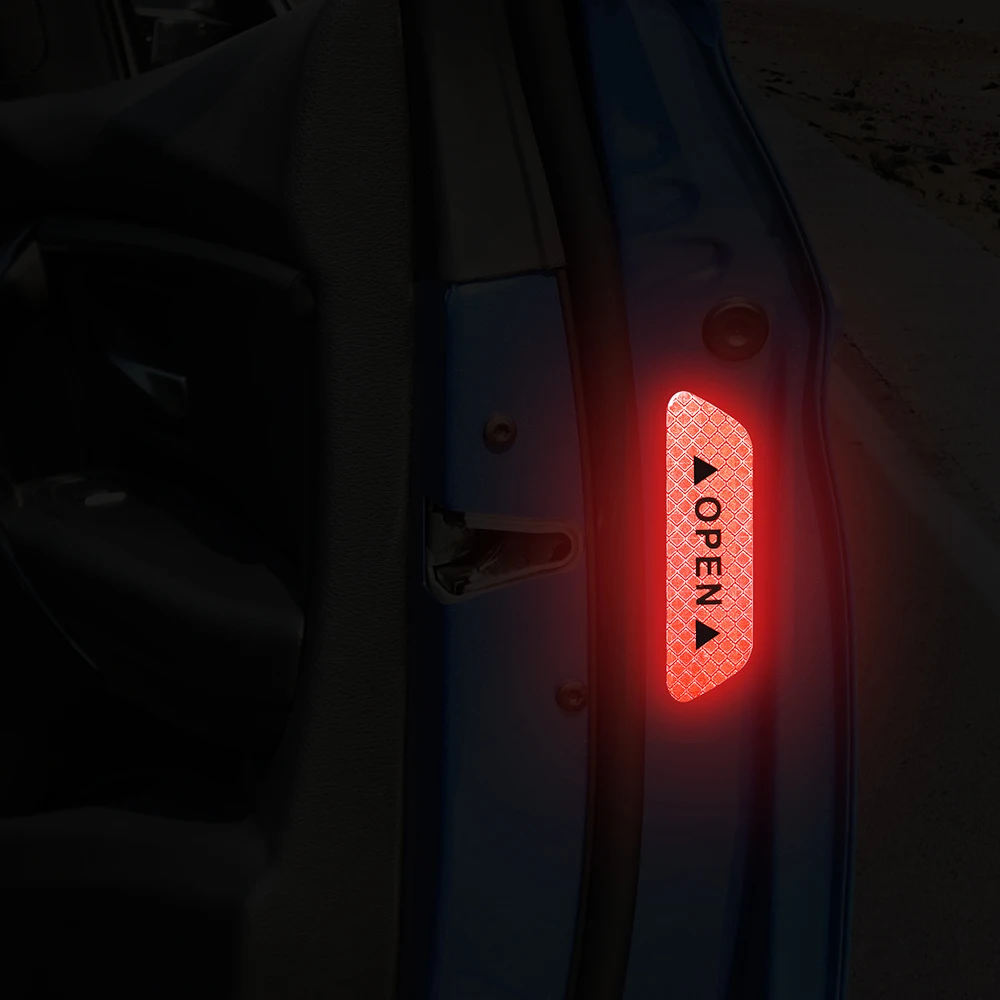 4 Vnt Automobilių Durų Saugos Įspėjimas šviesą Atspindintys Lipdukai Ford Focus 2 3 Fiesta 