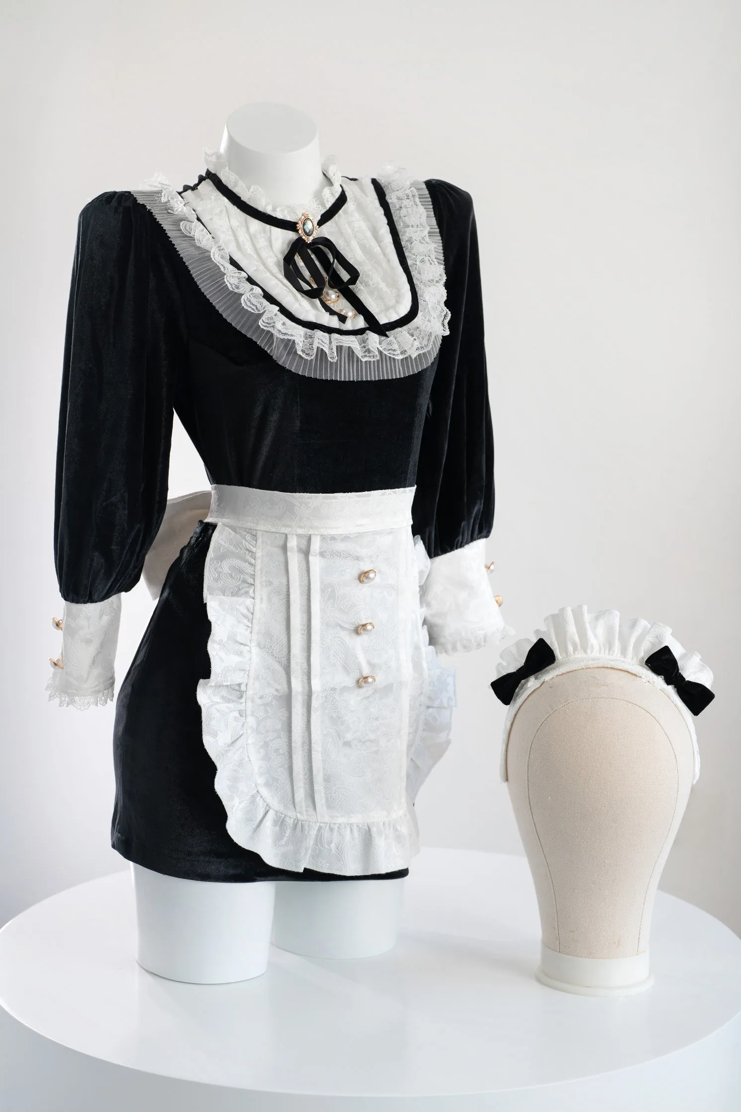 AGCOS Originalaus Dizaino Britų Aksomo Tarnaitė Jumpsuits Cosplay Kostiumų Moteris Suknelė Seksualus Kambarinės Cosplay