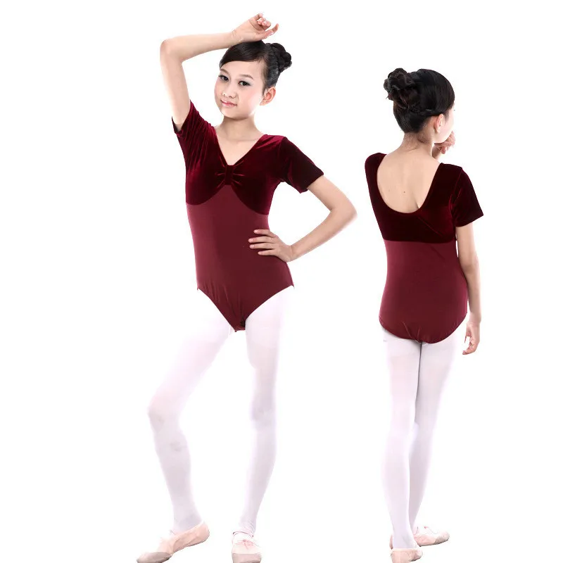 Aksomo trumpas Rankovės klasikinio baleto mdc profesionalus Suknelė Gimnastikos Leotard Vaikai Kostiumai Mergaitėms Šokių drabužiai vaikams, vaikų