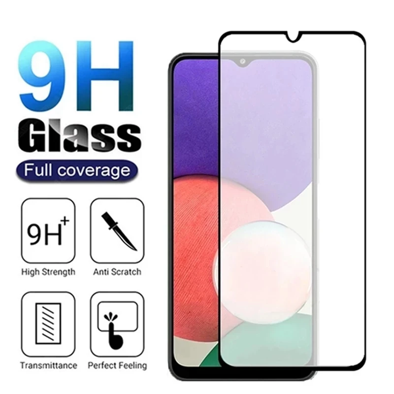 Apsauginis Stiklas Samsung Galaxy A22 A52 A32 A72 5G A12 A02 A02S Screen Protector Cover Atveju Sansung 22 Grūdintas Stiklas
