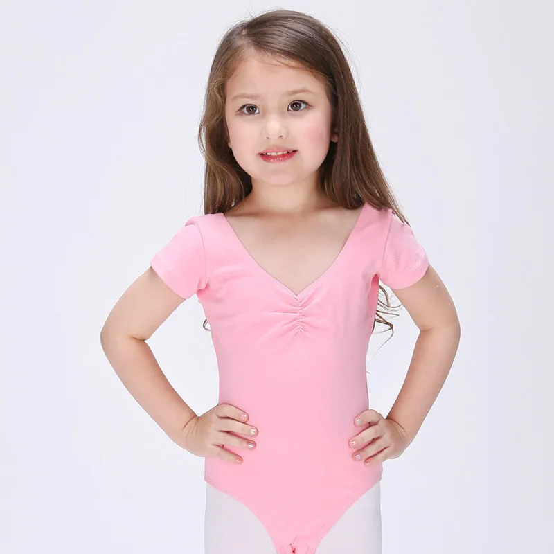 Bamblys baleto triko dancewear Vaikai Vaikai gimnastika leotard mergaitėms trumpomis rankovėmis Drabužius vaikas Medvilnės konkurencijos