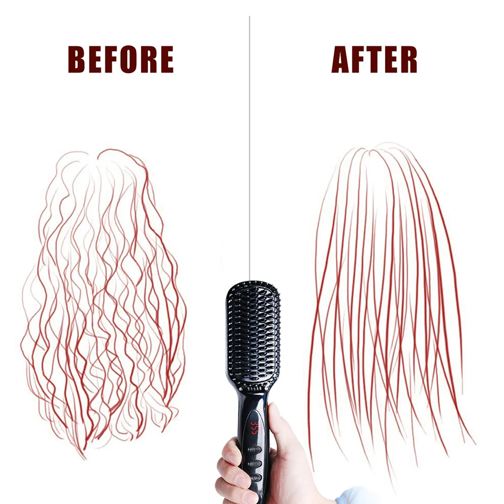Daugiafunkcinis Elektros Barzda Tiesinimo Šildymo Ūsų Šukos StylingTool Plaukų ištiesinimo priemonės Teptukas, skirtas Moterims, Vyrams