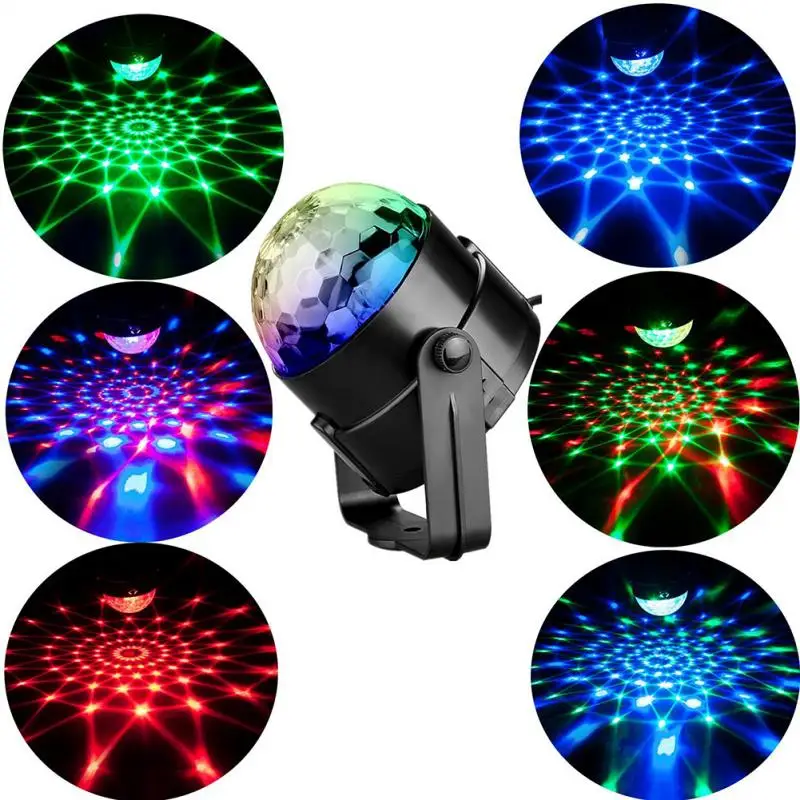 Garso Aktyvuotas Sukasi Diskoteka Kamuolys DJ Šalies Apšvietimas 3W RGB LED Scenos Šviesos Kalėdų, Vestuvių Garso Šalies Žibintai