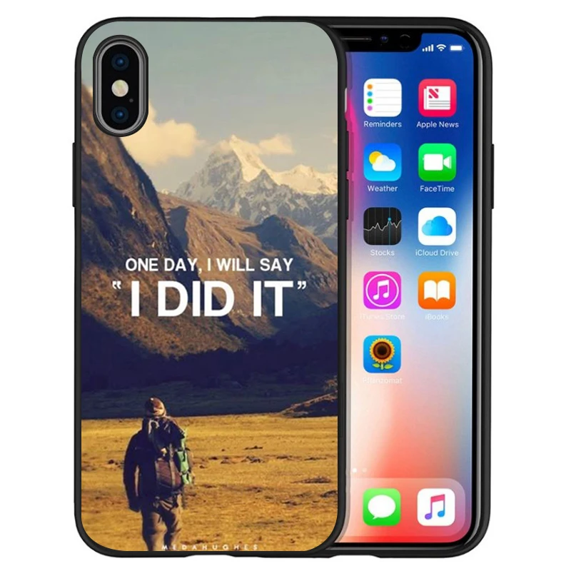 Juoda tpu case for iphone 11 pro MAX 5 5s se 6 6s 7 8 plus x 10 XR XS atveju silikono padengti Kelionės kalnų jūros paplūdimio citatos
