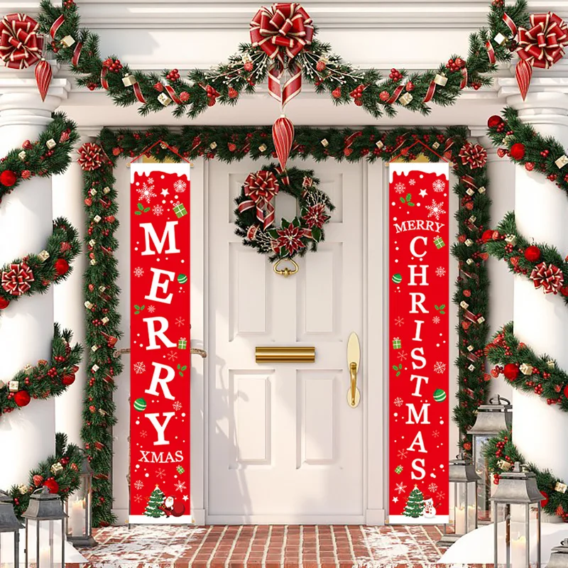 Linksmų Kalėdų Durų Dvieilis Santa Claus Reklama Kalėdų Namų Langų Puošybos Kabinti Vėliavas Kalėdų Šalis Dekoro Navidad