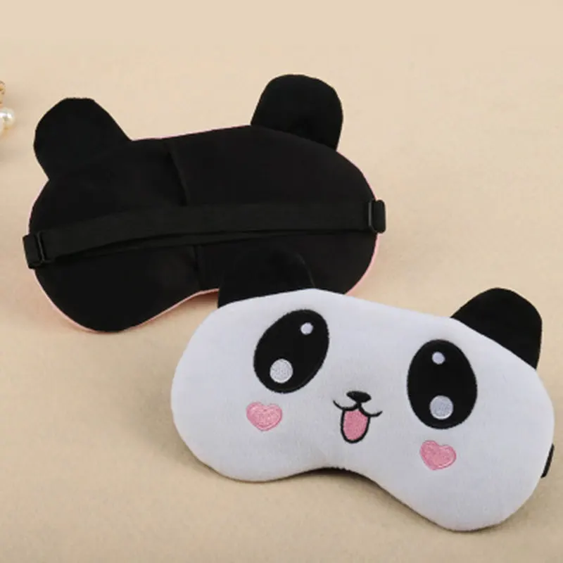 Mielas Meškiukas Panda Miega Akių Kaukė Kelionės Rožinė Vaikų Mergaičių Eyepatch Minkštas Nešiojamas Animacinių Filmų Reguliuojamas Pagalbos Užrištomis Akimis Ne Ledo Maišelis