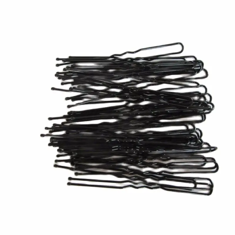 Nemokamas pristatymas 6.5 cm ilgio juoda paprastas plaukų smeigtukai metail U formos plaukų bobby smeigtukai 100vnt x 10