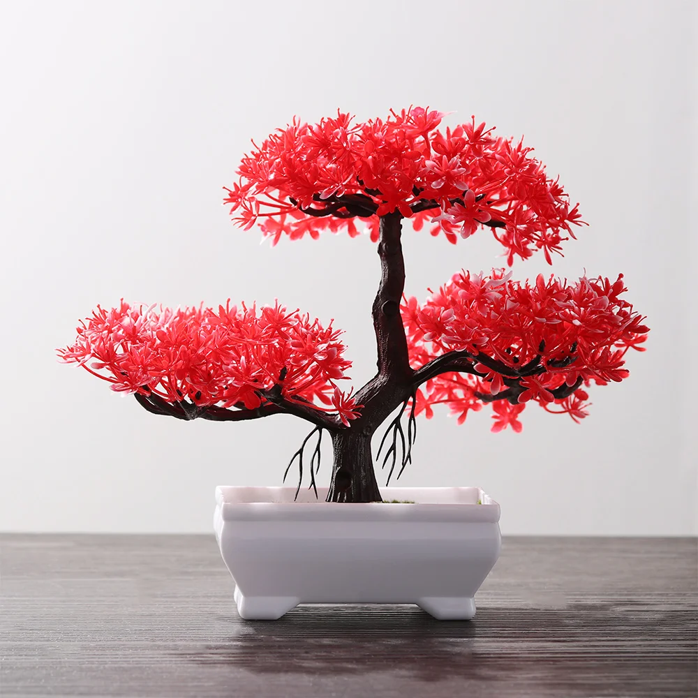 1 VNT Spalvinga Draugiška Pušies Darbalaukio Ornamentu Išaugo Padirbtų Dirbtiniai Augalai Modeliavimas Bonsai Dirbtinis Vazoninių Plastikinės Gėlės