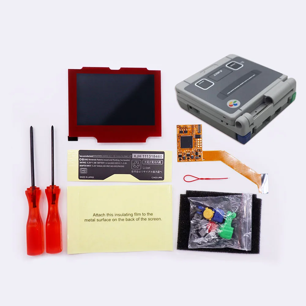 10 Lygių Ryškumo, Didelio Šviesos Apšvietimas V2 IPS LCD Ekrano Rinkiniai, M/pre-cut Būsto Shell Atvejais Game Boy Advance SP Raudonųjų Lęšių