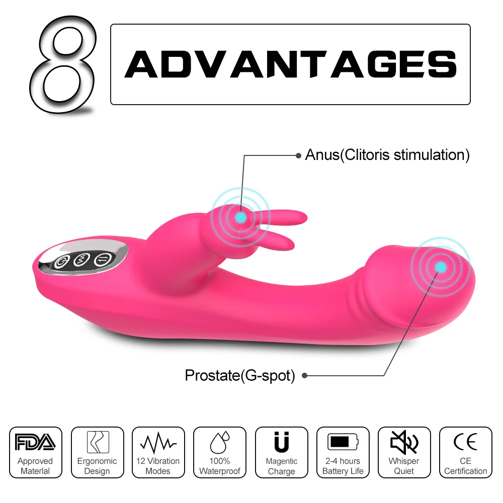 12 Greičio Triušis Dildo Vibratorius Moters Sekso Žaislų Klitorio Masažas G Spot Stimuliatorius Moterų Masturbacija Suaugusiųjų Sekso Produktus