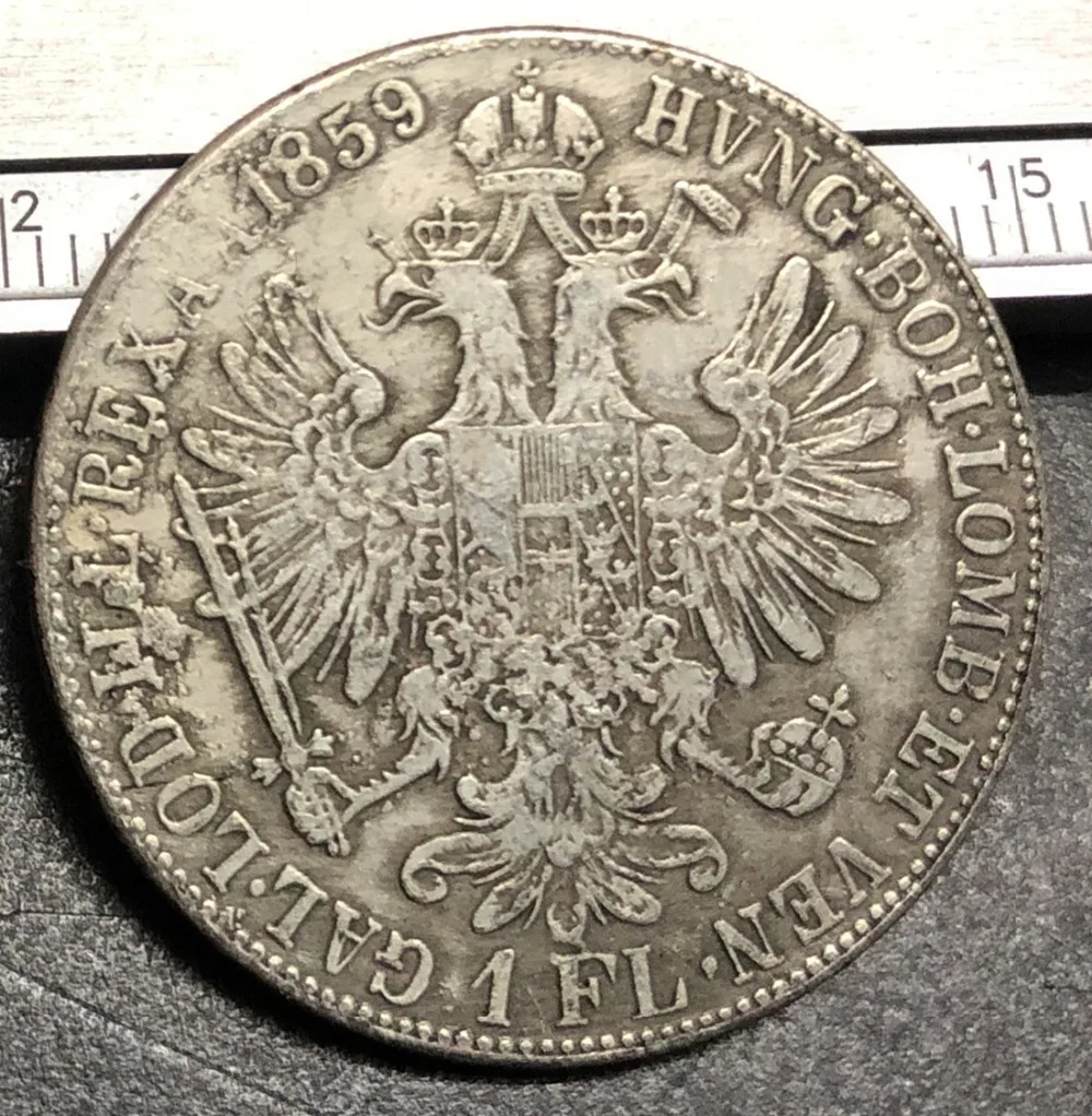 1859 M. Austrija 1 Florinas-Franz Joseph I Sidabro Padengtą Kopijuoti Monetos
