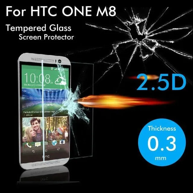 2.5 D Grūdintas Stiklas HTC M8 Aukštos Kokybės Apsauginė Plėvelė nuo Sprogimo apsaugotą Screen Protector už Vieną 2 M8s M8w M8t