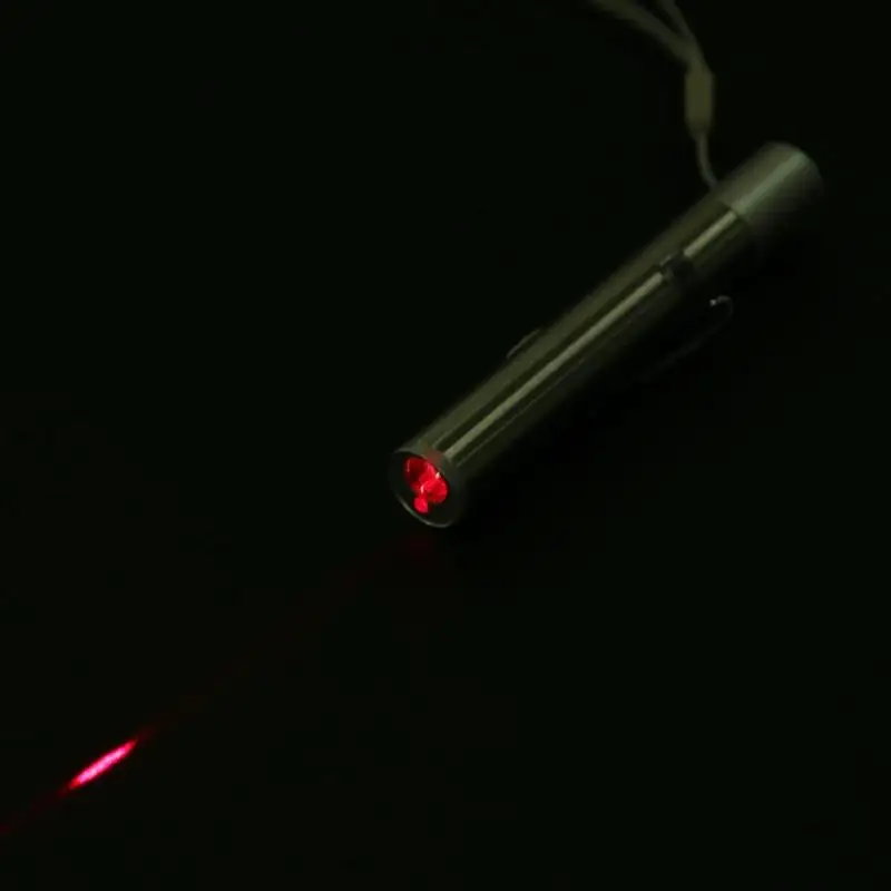 2 in 1 USB Įkrovimo Mini Raudona Rodykle Rašiklis su Baltu LED Šviesos Fakelas Vaikas Naminių Kačių Žaislus Kabinti Blykstė Su Metalo Klipas