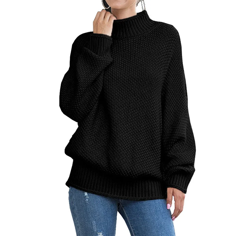 2020 m. rudens ir žiemos stora linija džemperis moterims riesta lazda rankovėmis megztinis