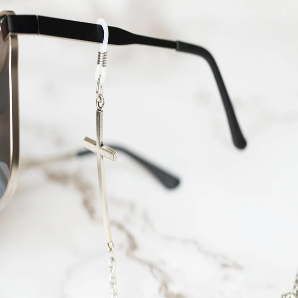 2020 new cross akinius dekoratyvinis grandinės bohemiškas stilius ponios mados paprasti akiniai nuo saulės anti-lost grandinės