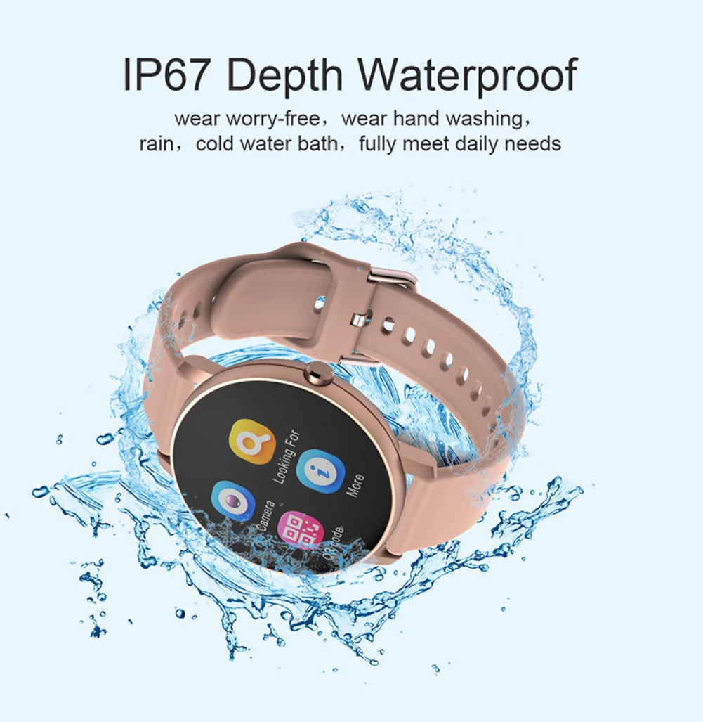 2021 Visą Touch Smart Watch Vyrų Kraujo Spaudimas, Širdies ritmo Monitorius Apvalios Moterys Smartwatch Vandeniui Sporto Laikrodis 