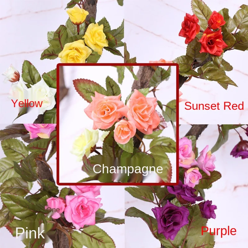 220 CM/daug Šilko Rožės Ivy Vynuogių su žaliais Lapais Namų Vestuvių Dekoravimas Netikrą Leaf 