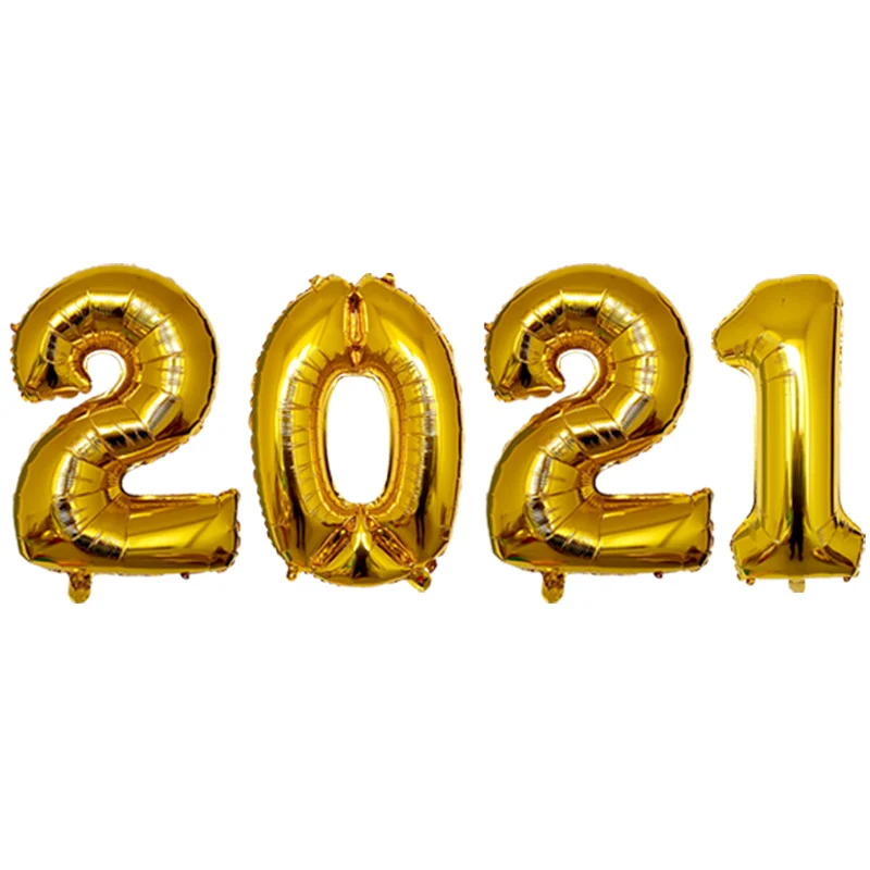32inch 16inch Naujųjų Metų 2021 Skaičius Folija Balionai Pakilo Auksas, Sidabras Oro Balionai, Kalėdų Dekoracijos, Laimingų Naujųjų Metų 2021 Globos