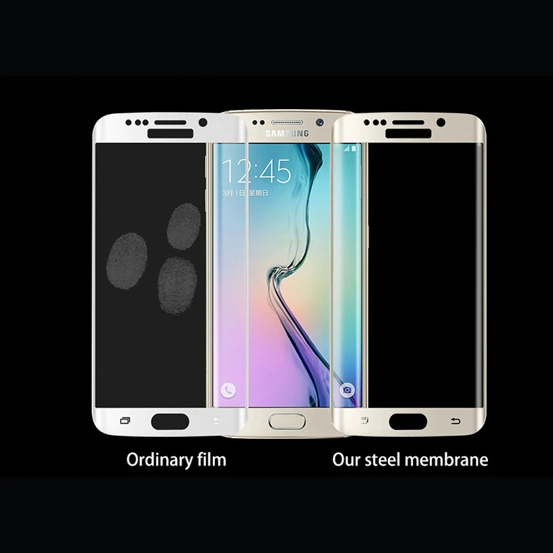 3D Lenktas Grūdintas Stiklas Samsung Galaxy S7 Visą Ekraną Padengti Sprogimų Screen Protector Filmas 