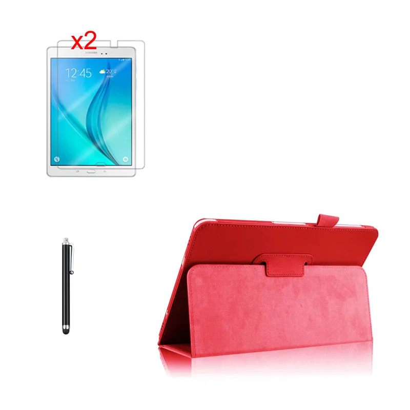 4 in1 Prabanga Folio Stand PU Oda Padengti +2x Clear Screen Protector +Stylus, Skirtas Samsung Galaxy Tab S2 9.7 T810 T815 Tablet