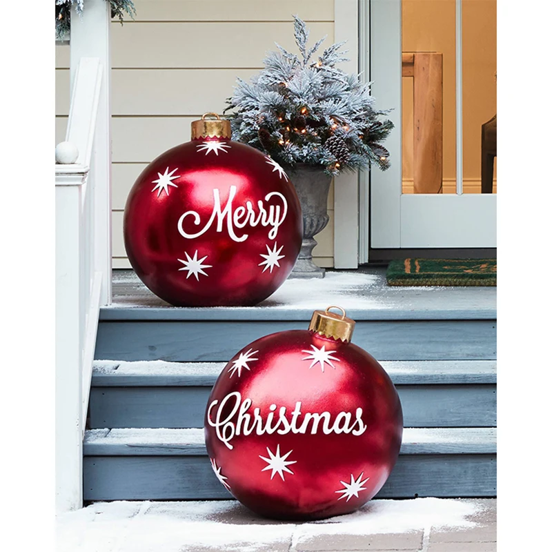 60 cm kalėdų kamuolys apdailos lauko atmosferą prasme PVC pripučiamų žaislų namuose kalėdų dovana spalvingas kamuolys 2022 naujųjų metų dovana