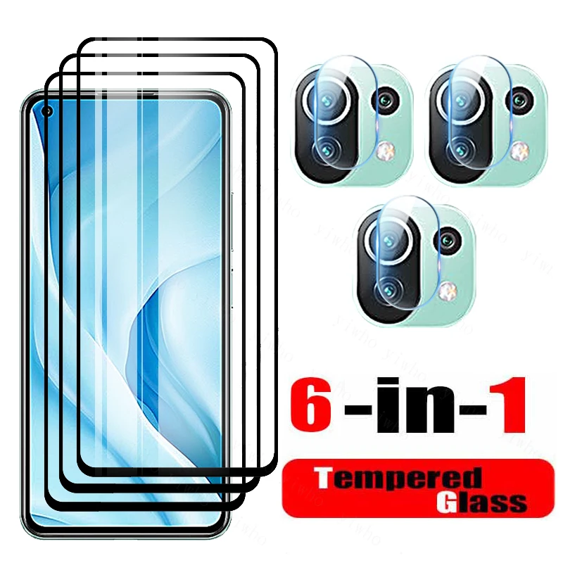 6in1 Apsaugos Glas už Xiaomi Mi 11 Lite 5g Ekrano apsaugos Xiaomi Mi 11x Pro 11i 11lite 5g Ultra Fotoaparato Objektyvo Stiklo Plėvelės