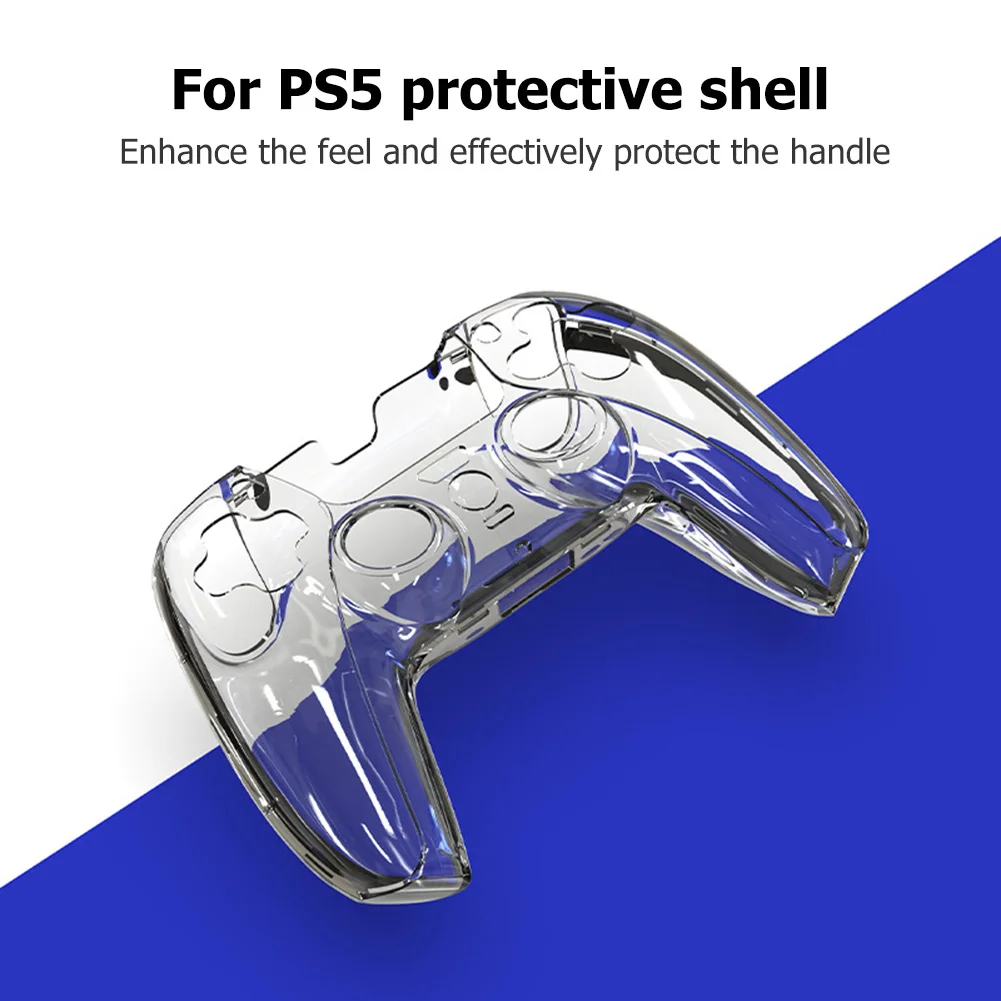 ALLOYSEED Sunku Išvalyti PC Atveju DualSense Apsauginis Korpuso Dangtelis su Nykščio Spaustuvai, skirti PS 5 PS5 Belaidžio ryšio Valdiklis