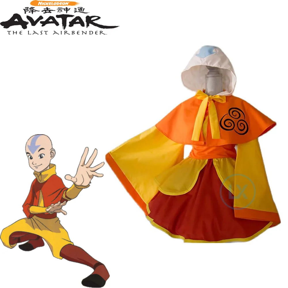 Anime Avatar The Last Airbender Bumi Avataras Aang Kimono Suknelę, Cosplay Kostiumas Helovinas Užsakymą Vienodas