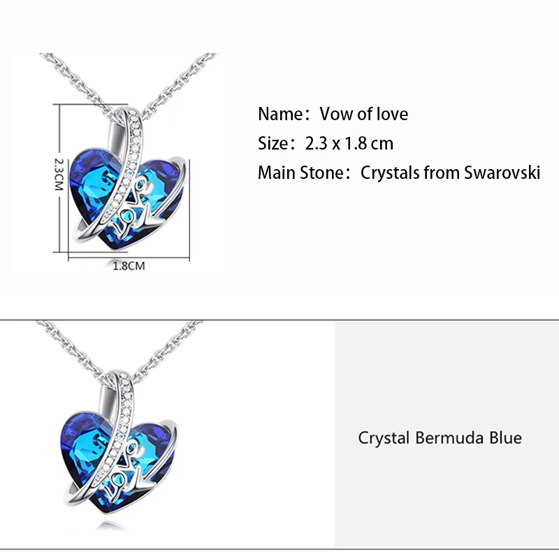 BeBella širdies formos kristalų lašas karoliai pakabukas su Kristalais iš Swarovski madingų moterų mergina Vestuvių dovana