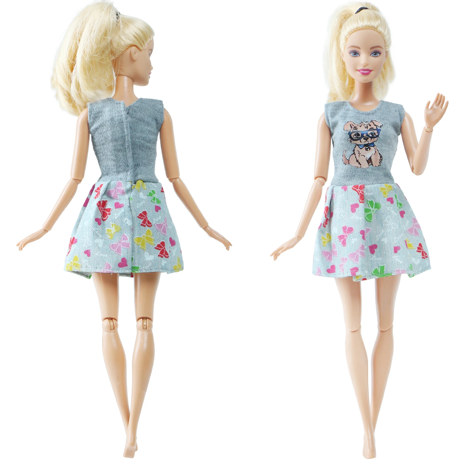 BJDBUS 1 Lėlės Suknelė Mados Pilkas Sijonas Atsitiktinis Šalis Nešioti Mielas Šuo Modelis Vasaros Drabužius Barbie Lėlės Priedai Vaikams, Žaislai