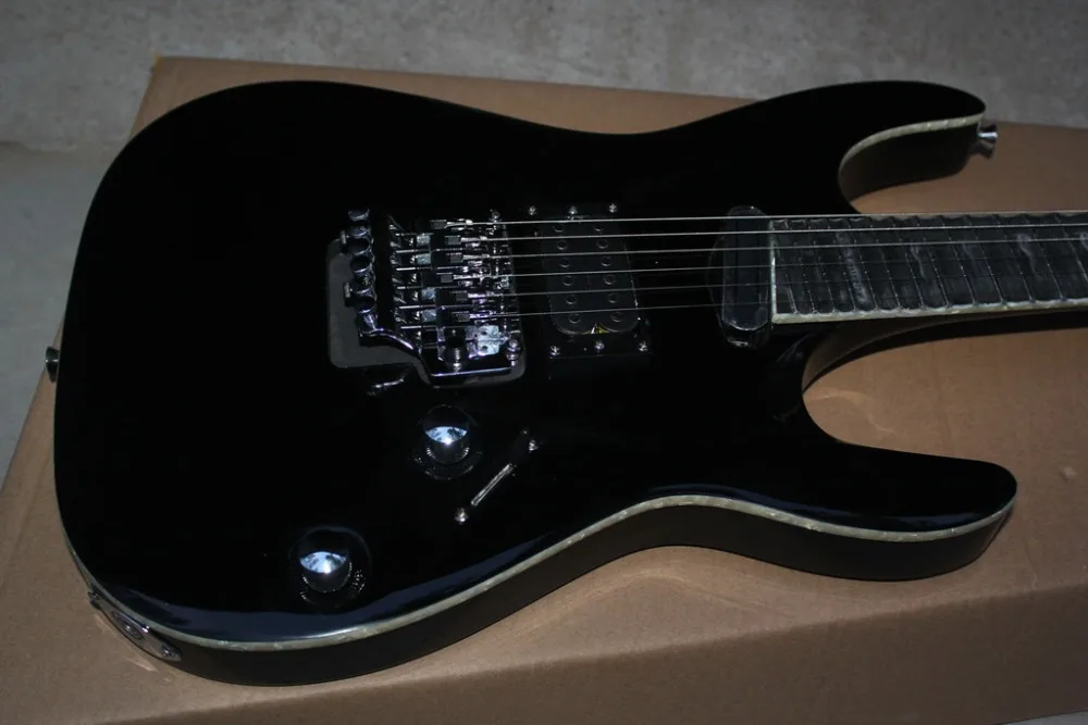 Custom shop Kiko Loureiro parašas gitara juoda troškinti kaklo elektrinė gitara nemokamas pristatymas kinijos KSG gaisro įklotai gitara