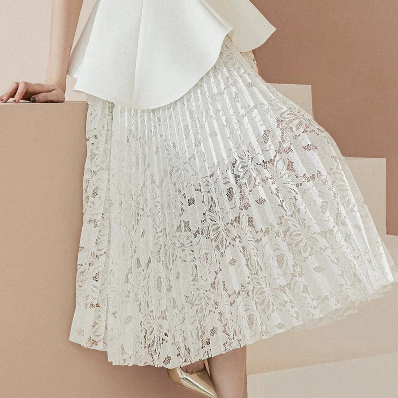 DEAT Moteris Maxi Suknelė Oficialų Balta Nėrinių Tuščiaviduriai Iš Elegantiškas Trimitas Suknelės Pokylių Apynasrio Atvirų Pečių 2022 Naujas Vasaros 15XF466