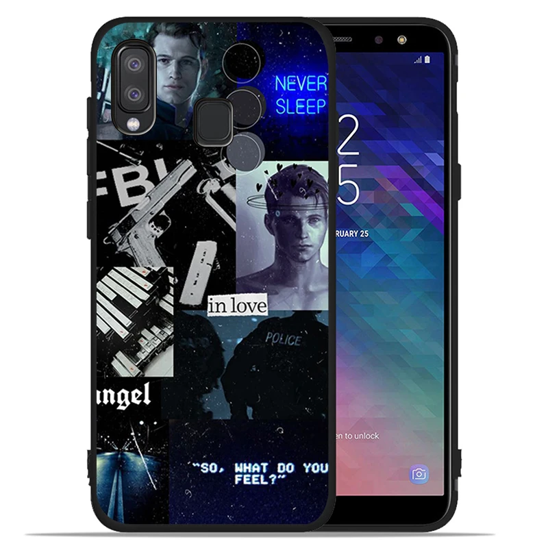 Detroitas Tapo Žmogaus RK800 Juoda Telefono dėklas Samsung Galaxy A71 A51 A41 A31 A20E A10 A20 A40 A50 A70 M30S M20 A7 A8 A9 2018