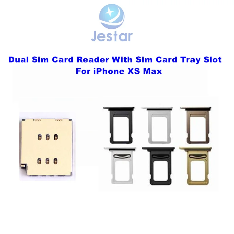 Dual Sim Card Reader Jungtis su Sim Kortelės Dėklas Lizdo Laikiklį iPhone XS Max XSMax Pakeitimas, Remontas, Dalys