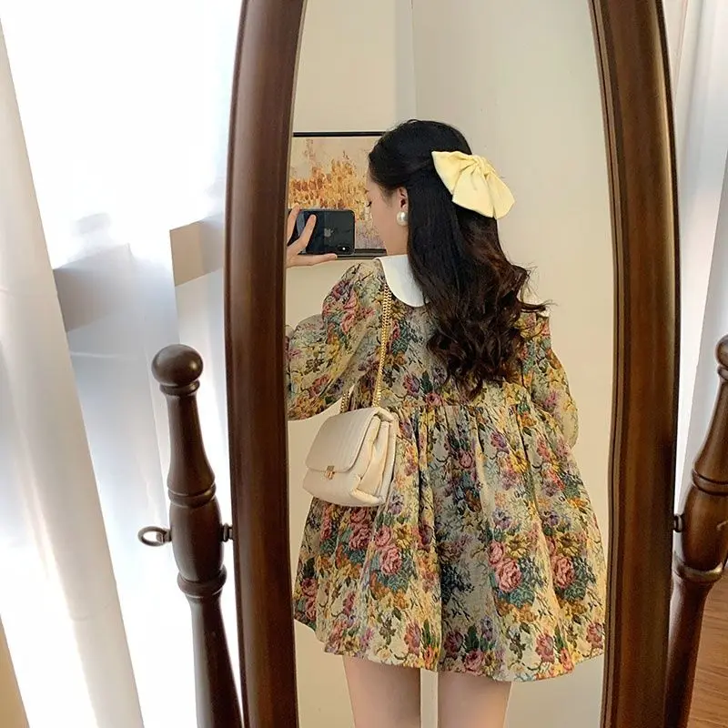 Gagarich Bėglys Princesė Dress 2022 M. Pavasarį Japonijos Švelnus Menas Spausdinti Dizainas Vakarų Stiliaus Aukšto Juosmens Lieknėjimo A-Tipo Vestidos