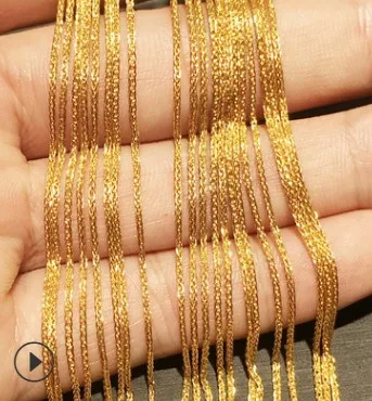 Gryno aukso 24k karoliai AG999 gryno aukso karoliai grandinės moterų geltonos aukso vestuvių papuošalai