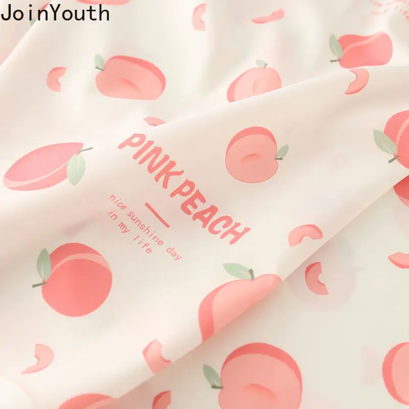 Joinyouth Peach Spausdinimo Rožinė Topai Marškinėliai Japonijos Preppy Stiliaus Palaidinės Moterims, Blusas Mujer De Moda Trumpas Rankovės Šifono Palaidinė