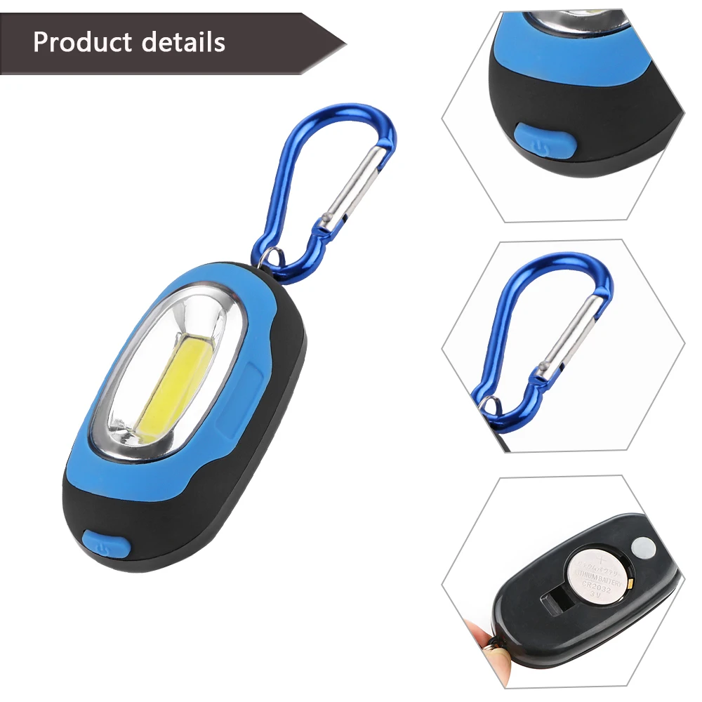 Konesky COB LED Žibintuvėlis Šviesos 3-Mode Mini Lempos Klavišą Grandinės Žiedas Keychain PVC Lempos Fakelas paketų prižiūrėtojų raktinę Žalia/Raudona/Geltona/Mėlyna