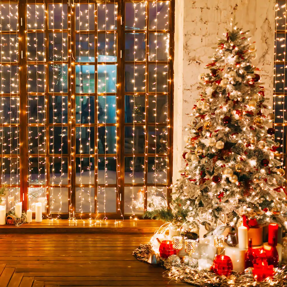 LED Kalėdų Užuolaidų Šviesos 3x3/3X2m String Žibintai Vandens Krioklio Lempos Vestuvių Kambario Dekoro Girliandą Sodo Puošmena Pasakų Šviesos