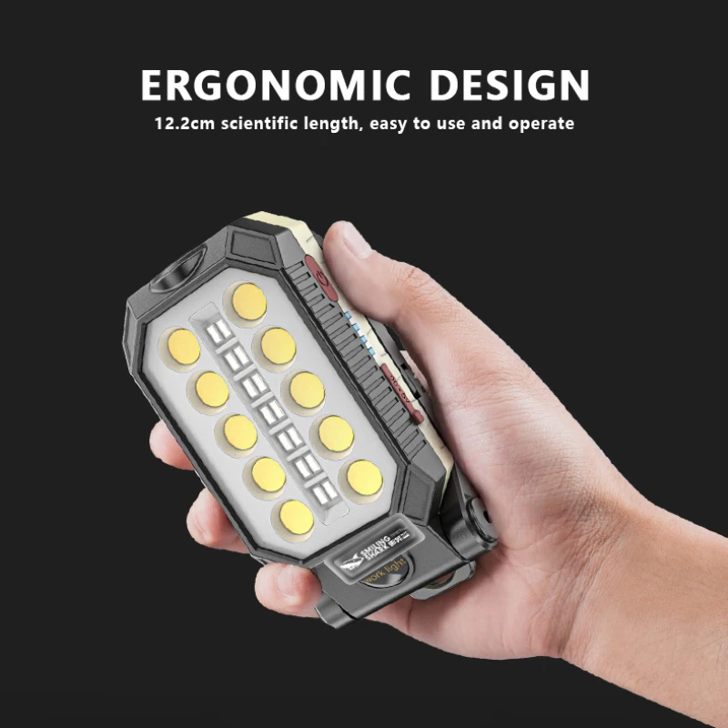 LED Žibintuvėlis USB Įkrovimo COB Darbą Šviesos Nešiojama Kolonėlė Vandeniui Kempingas Žibintų Magnetas Dizainas Su Energijos Ekranas
