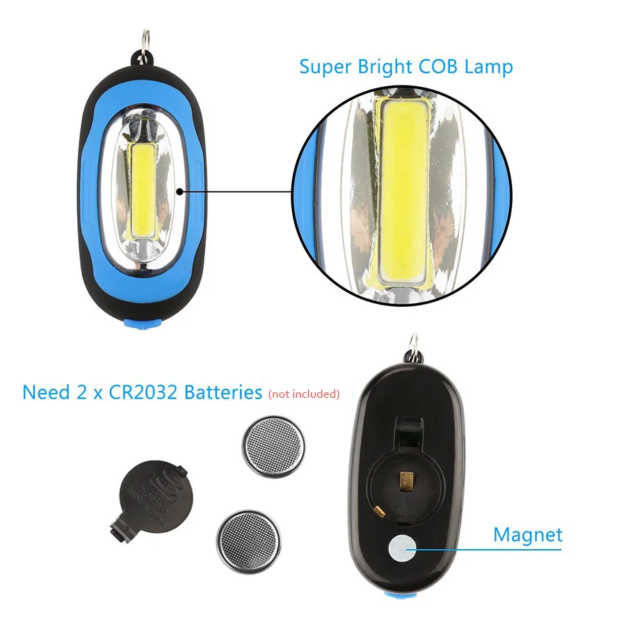 Mini 3 Rūšių Nešiojamų COB LED Keychain Žibintuvėlis atsparus Vandeniui Key Chain Patogu Fakelas 