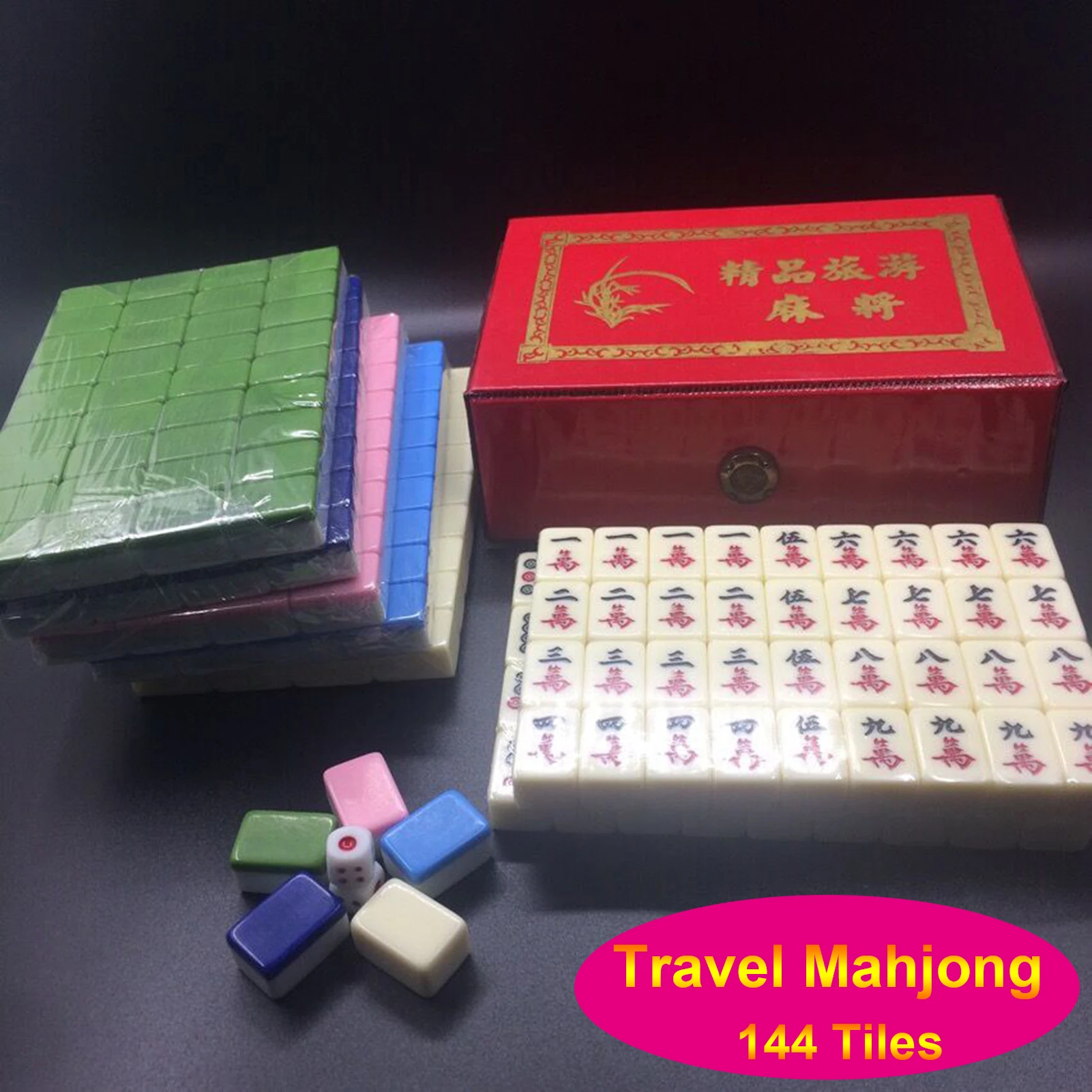 Mini Mahjong Mahjongg Mah-Jongg Majiang Kelionės stalo Žaidimas Nustatyti Tradicinę Kinų Mahjong Žaidimai 144 Plytelių jei Žaislas
