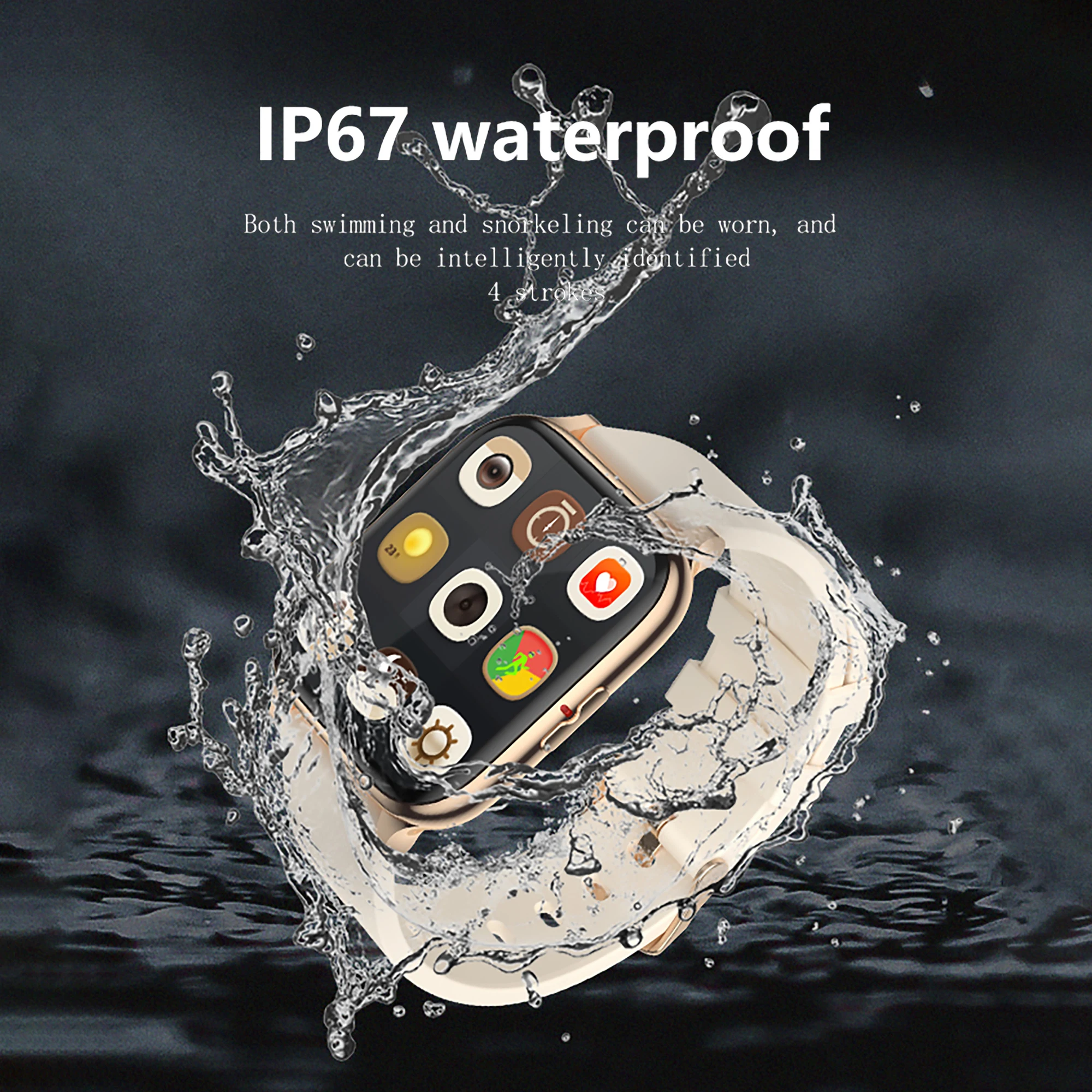 MISTEP Smart Watch Širdies ritmo Monitoringo IP67 atsparus Vandeniui 1.70 Colių Full Screen Sporto laikrodis Vyrams SmartWatch