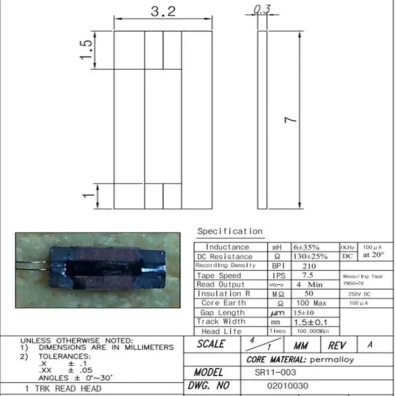 Naujas Atvykimo 0,3 mm Storio Magnetinės Galvutės 0,3 mm Galvutė MSR009/MSR010/MSR014/MSR015