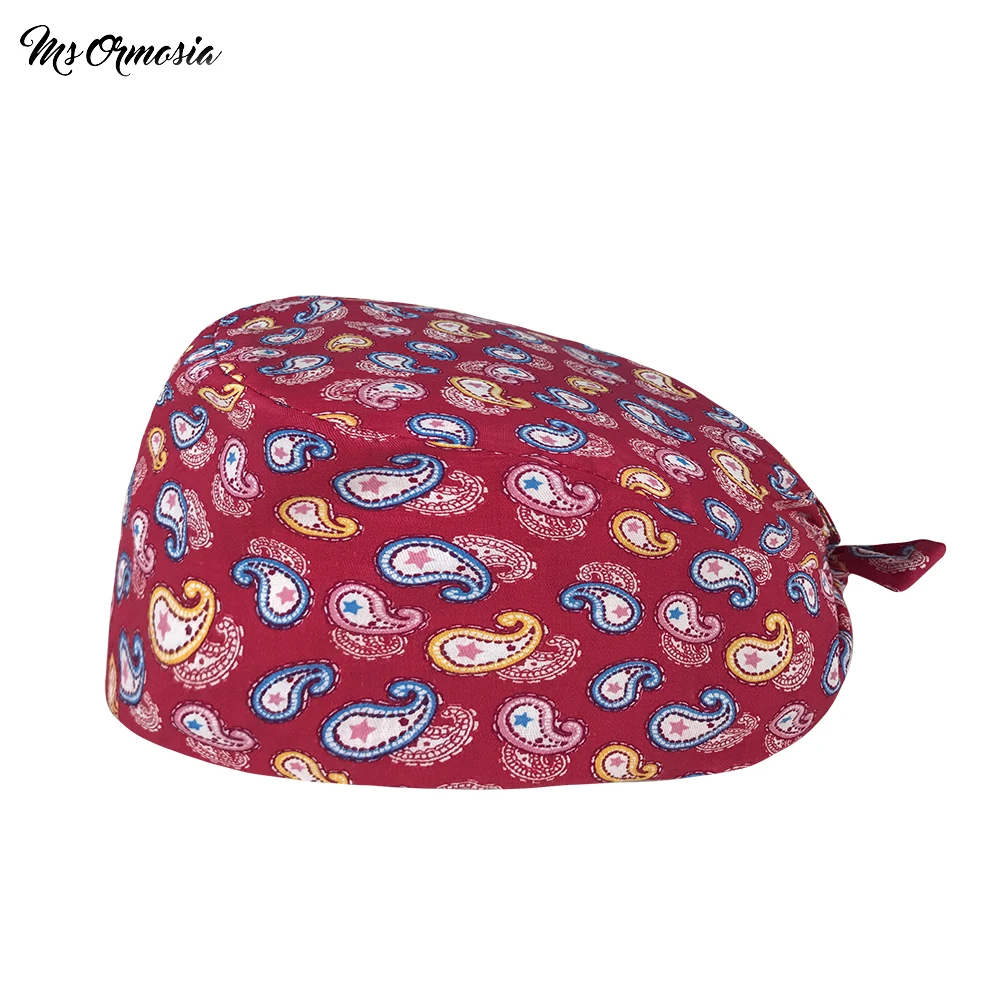Naujas mados Pensijų namas gyvūnėlių parduotuvės darbo skrybėlę animacinių filmų spausdinimo Raudona tadpole modelis krūmynai kepurės Kosmetologė priedai šveitimas skrybėlę