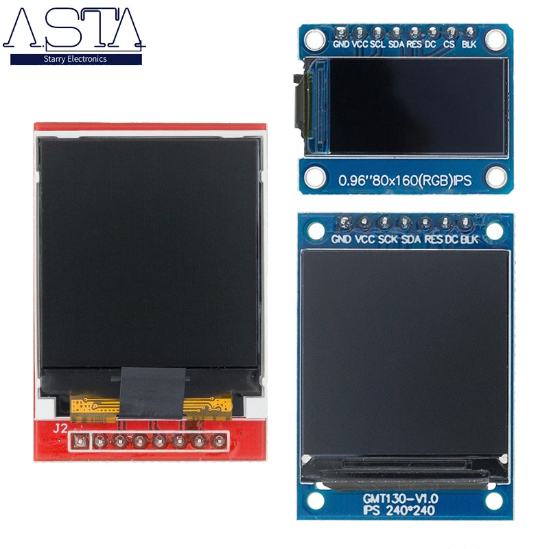 TTFT Ekranas 0.96 / 1.3 1.44 colių IPS 7P SPI HD 65K Spalvotas LCD Modulis ST7735 Ratai IC 80*160 (Ne OLED) Už Arduino