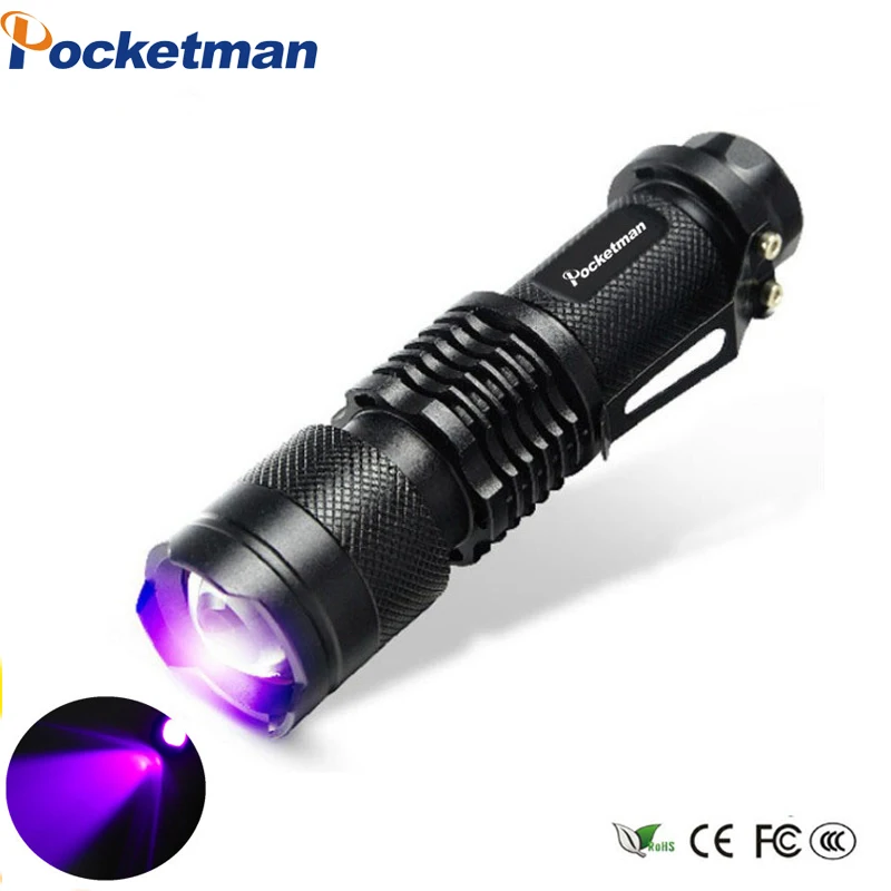 UV žibintuvėlis Mini LED Žibintuvėlis 395nm lempos Bangos ilgis yra Violetinės Šviesos ir UV spindulių 9 LED Blykstė Torcia Linterna Aliuminio Lempos